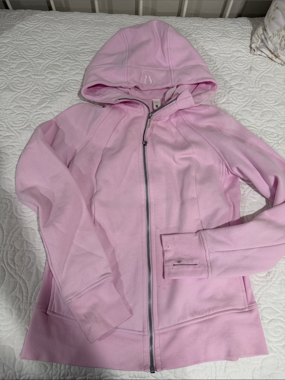 lululemon athletica Light Pink Full-Zip Hooded Jacket, size 8